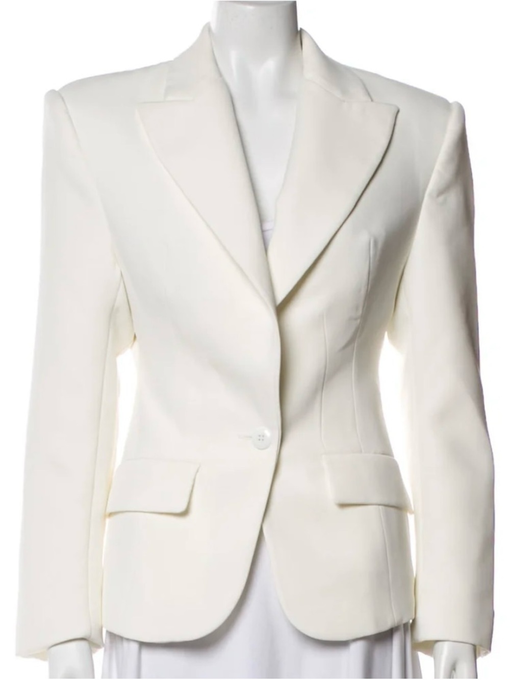 Nonchalant Label White Fitted Tailored Blazer XS